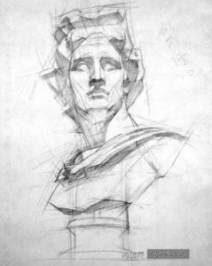 Yim Mau-Kun, classical bust study, Apollo