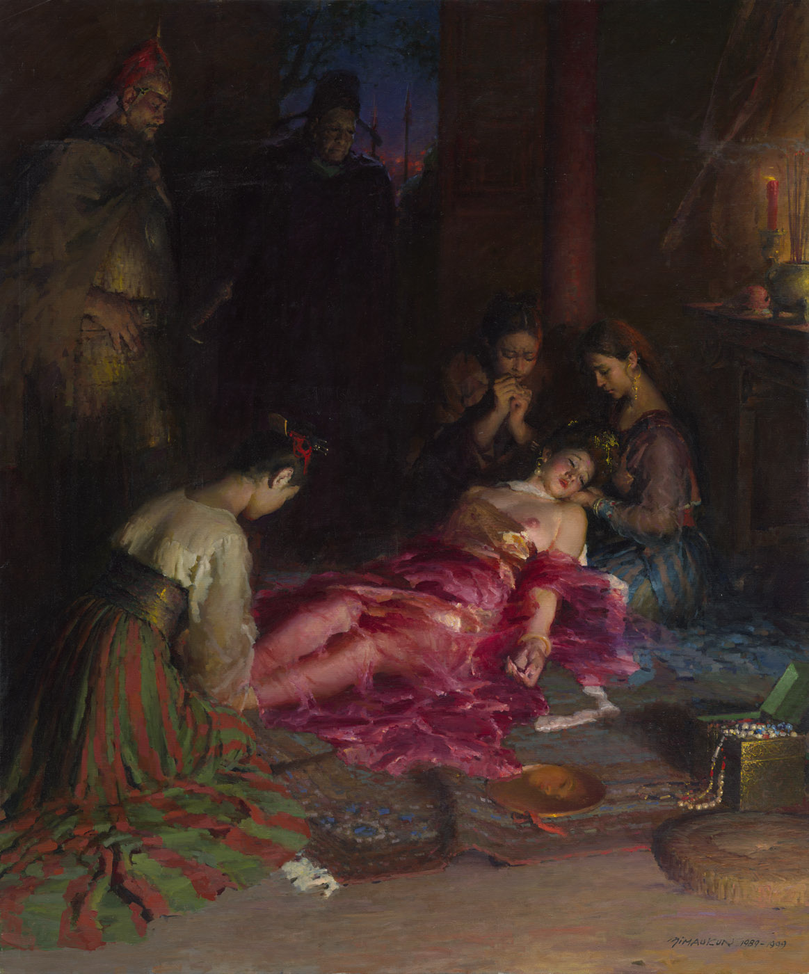 Death of a Concubine by Yim Mau-Kun, oil, 180×150cm, 1999