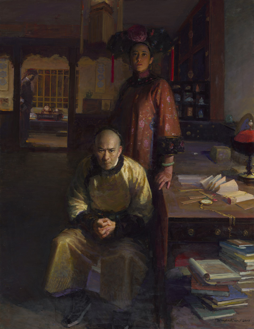 Emperor Guangxu and Consort Zhen by Yim Mau-Kun, oil, 145×110cm, 2013
