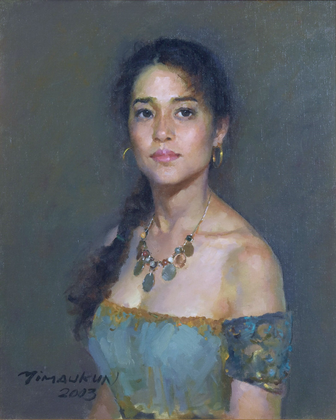 綠衣女郎 油畫 50×60cm 2008