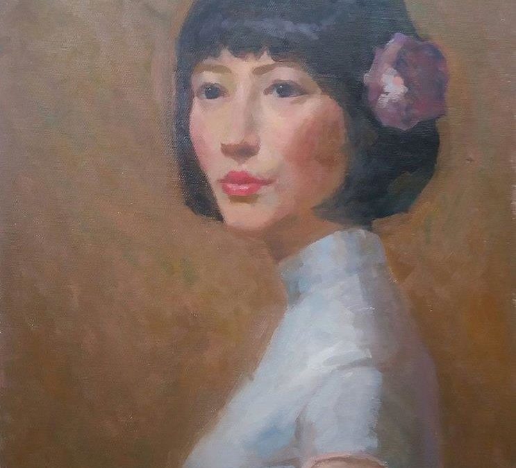 Osamu Tanimoto portrait oil painting practice