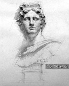 Yim Mau-Kun, classical bust study, Apollo