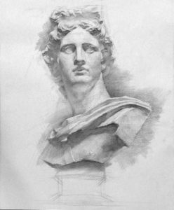 Yim Mau-Kun, classical bust study, Apollo