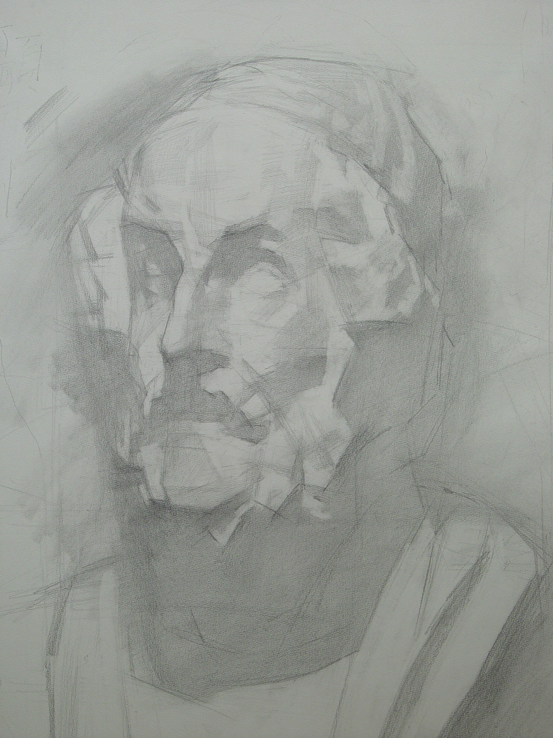 cast drawing, classical bust study, drawing training